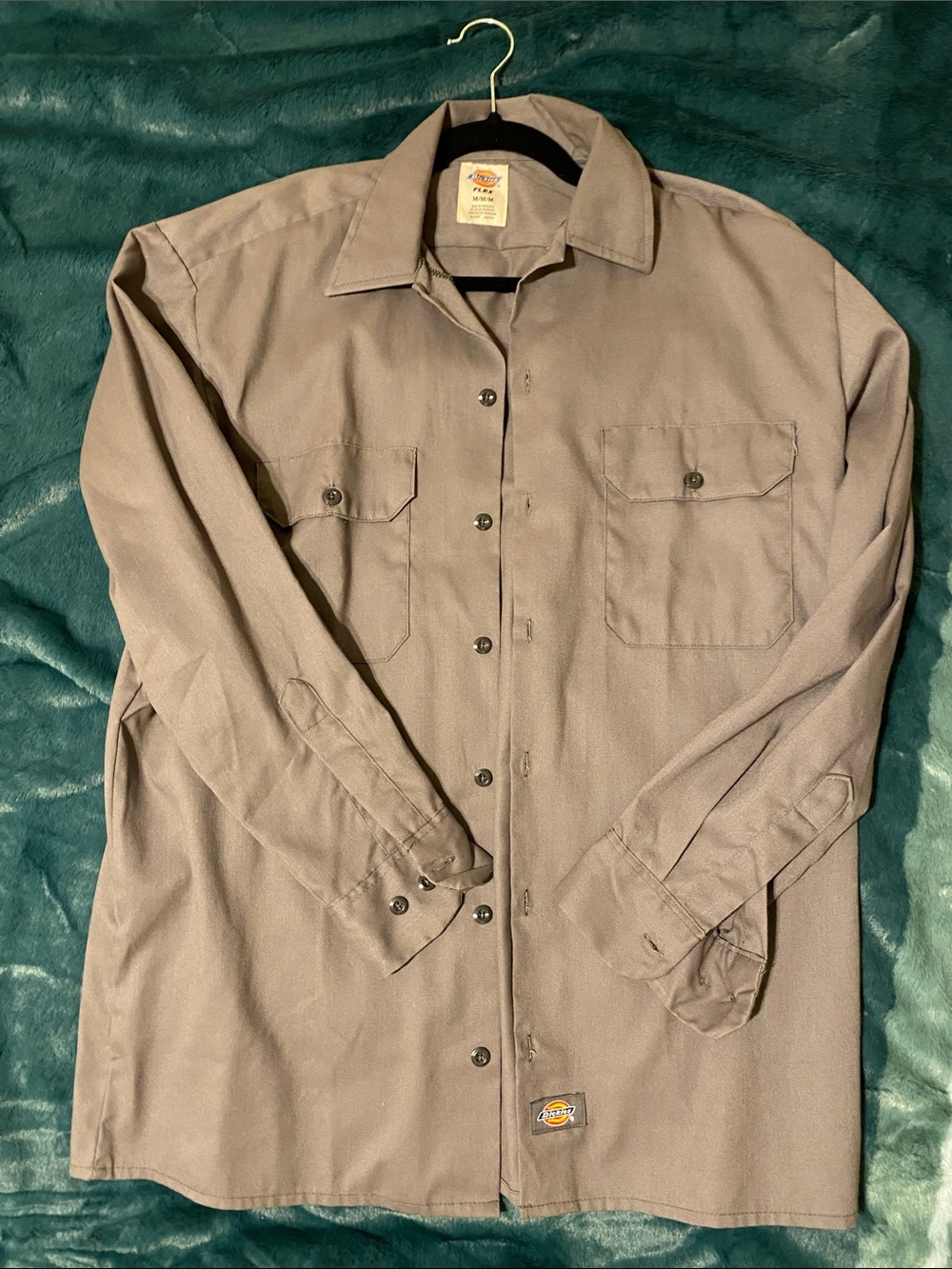Dickies Men's Button-Front Work Shirt - Gray